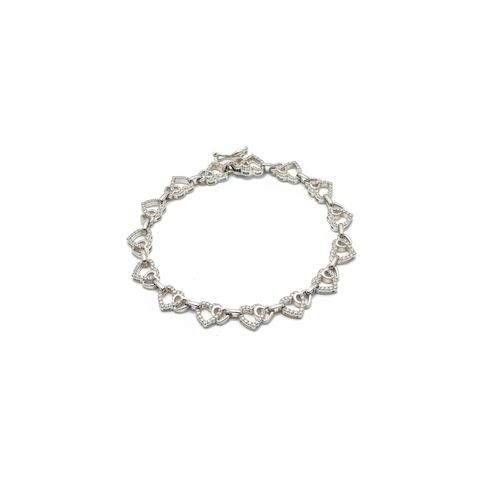 Custom 925 silver Moissanite heart bracelet