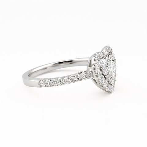 10K Heart Diamond Ring