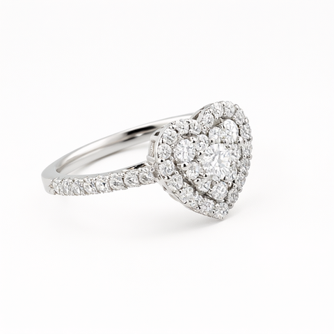 10K Heart Diamond Ring