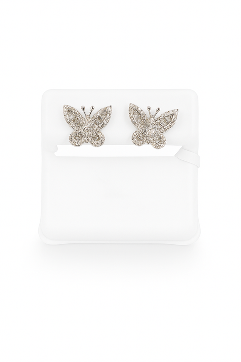 10K Gold Butterfly Diamond Earrings