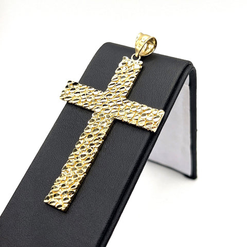 10KT GOLD NUGGET CROSS