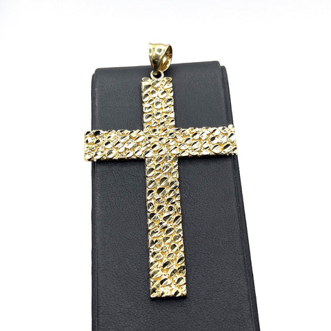 10KT GOLD NUGGET CROSS