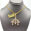 10KT DIAMOND 3 CROSS PENDANT