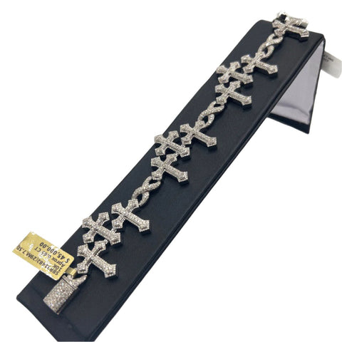 10KT DIAMOND CROSS BRACELET