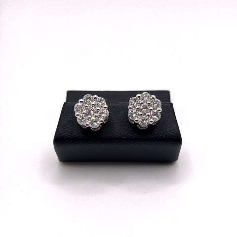 2.10CT DIAMOND FLOWER EARRINGS