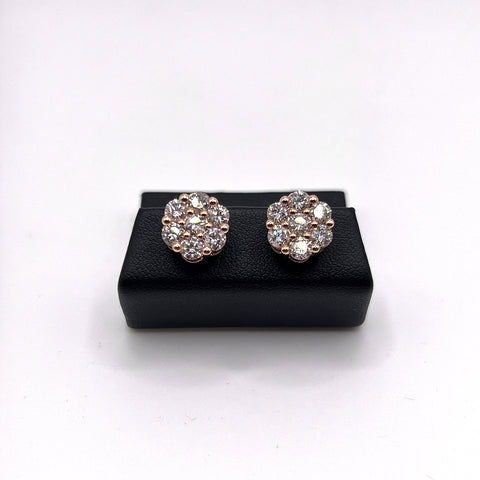 2.10CT DIAMOND FLOWER EARRINGS