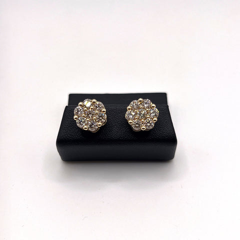 2.10CT DIAMOND FLOWER EARRINGS