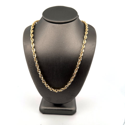 3MM 10K Gold Rope Chain 22inch