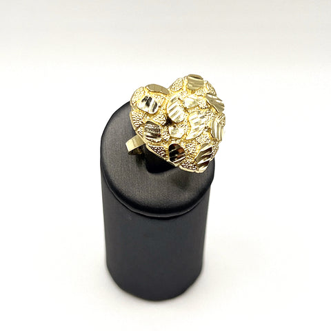 10KT NUGGET HEART RING