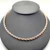 14KT ROSE GOLD ROPE WITH DIAMOND CUTS