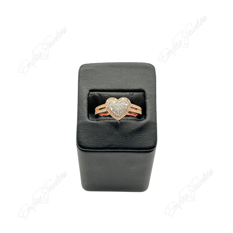 10KT DIAMOND HEART RING
