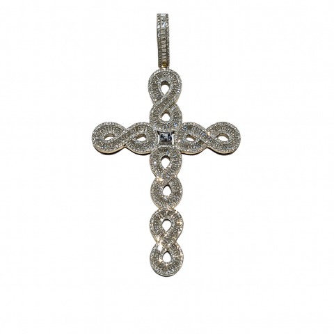 10KT DIAMOND CROSS