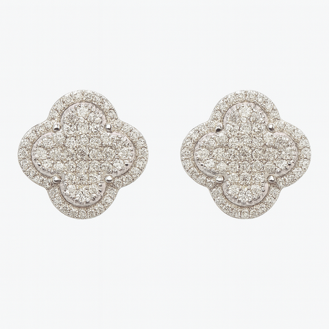 10K Yellow Gold Clover Diamond Earrings