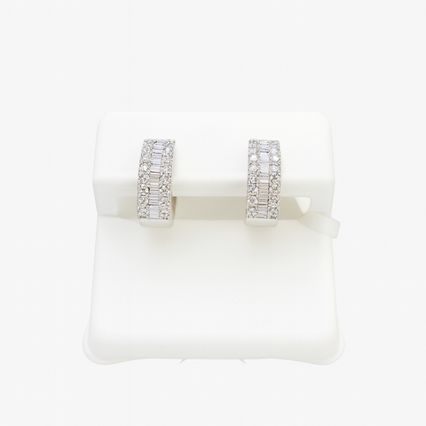 10K Yellow Gold Diamond Hoop Earrings