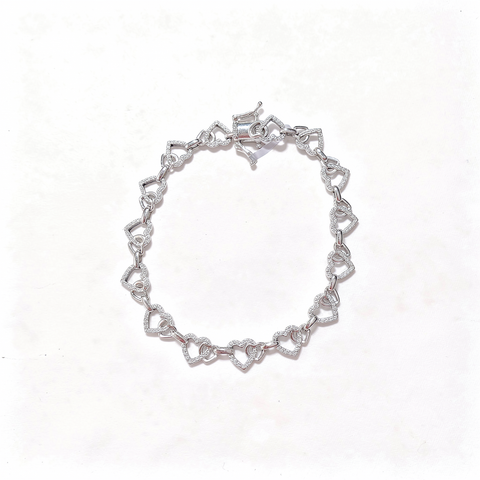 Custom 925 silver Moissanite heart bracelet
